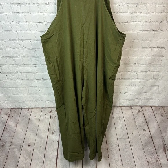 BloomChic Olive Green Pleated Detail Knotted Shoulder Pocket Overall Jumpsuit 12 - Picture 8 of 8
